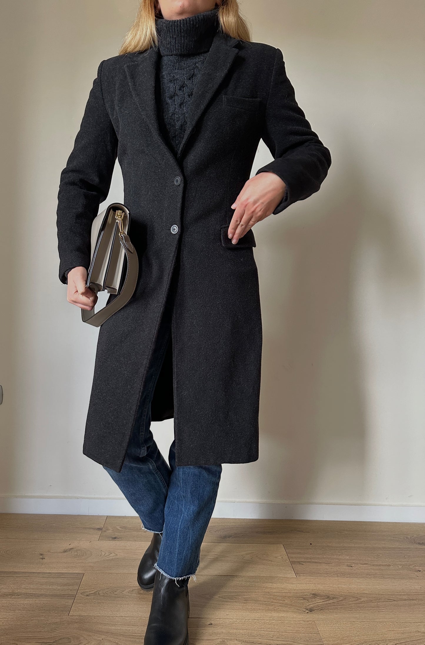 Wool and cachemire slim coat