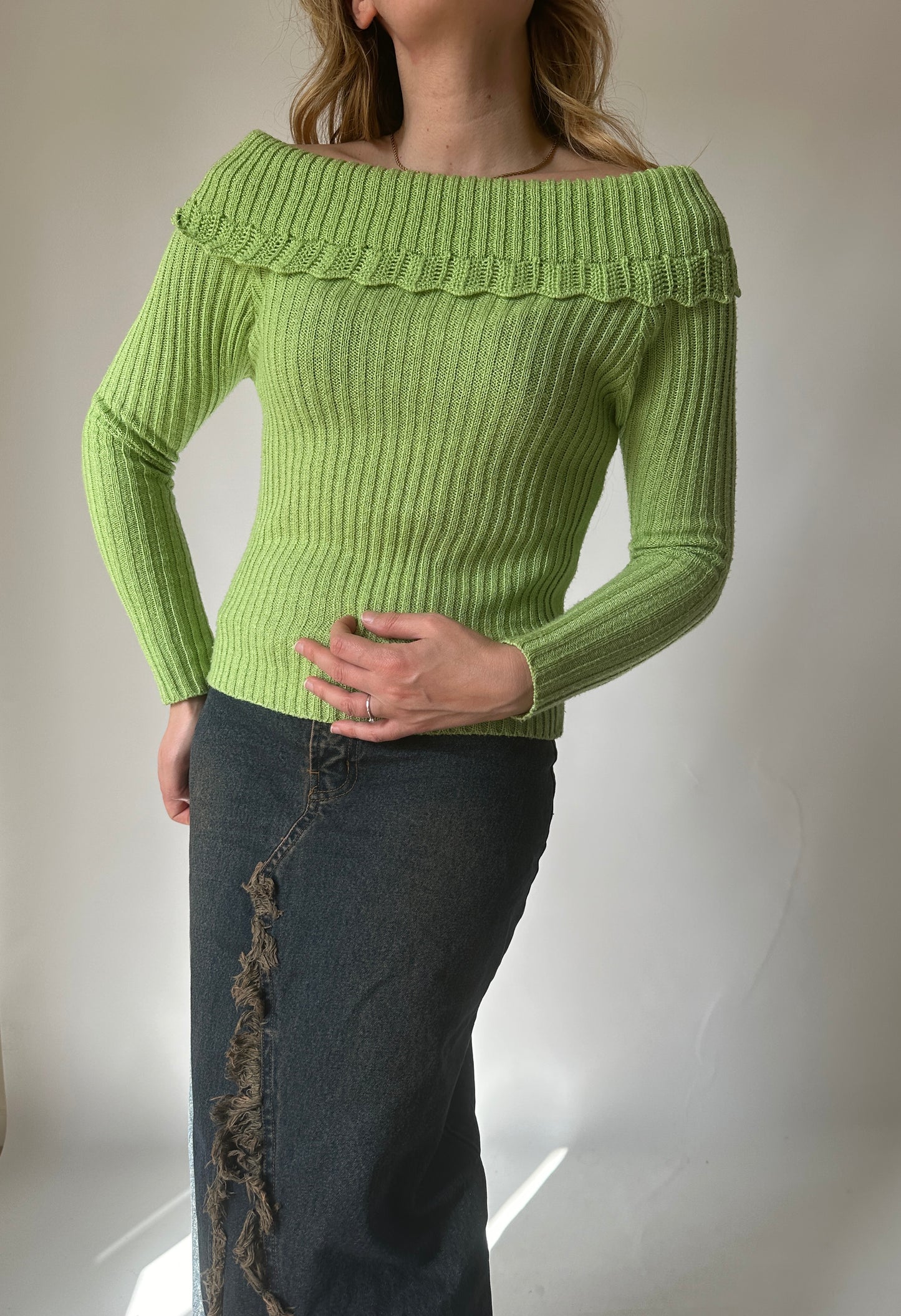 Lime cotton sweater