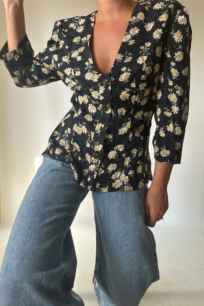 Camicia in pura seta floreale