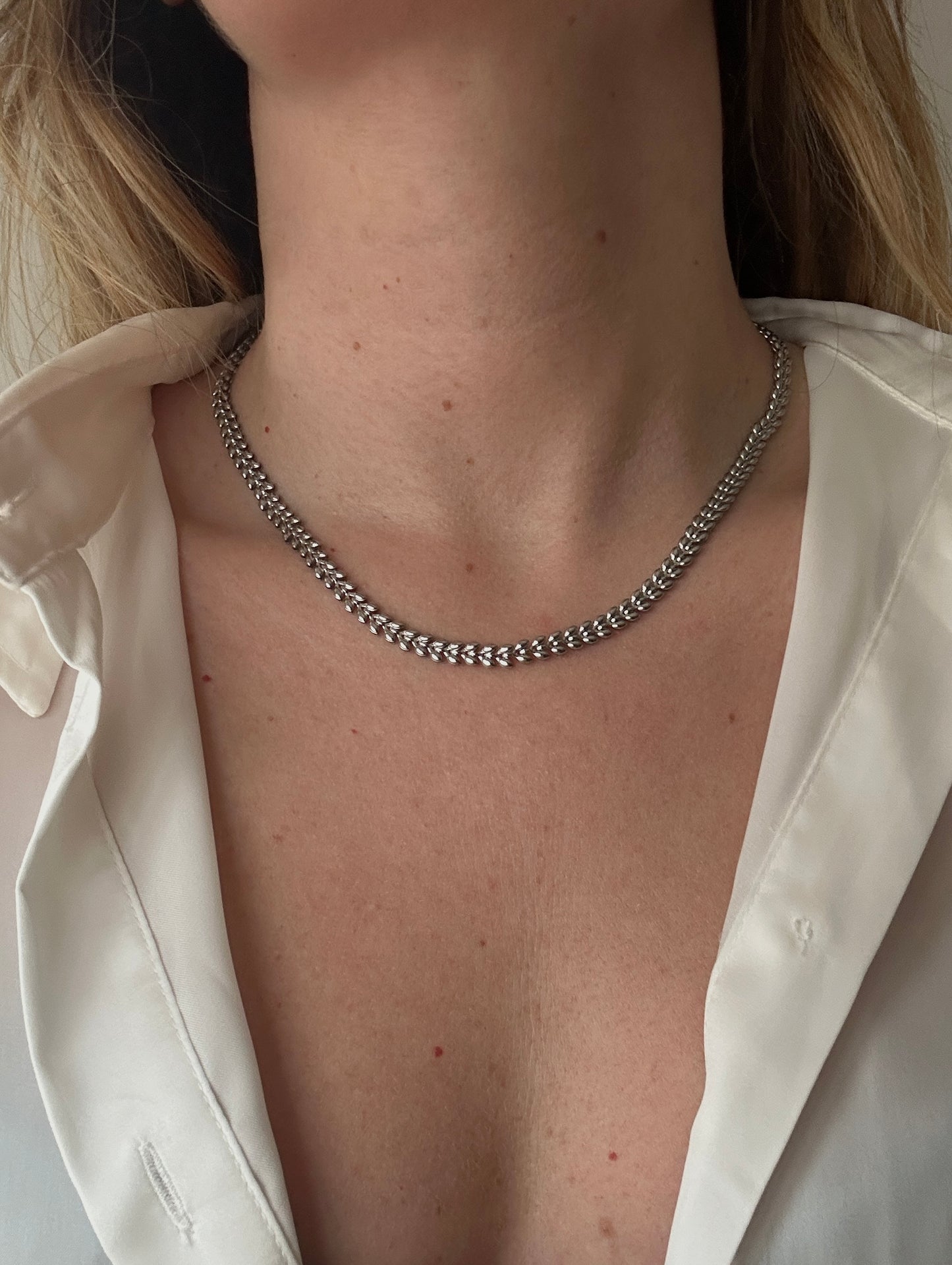 Collana foglia d’argento