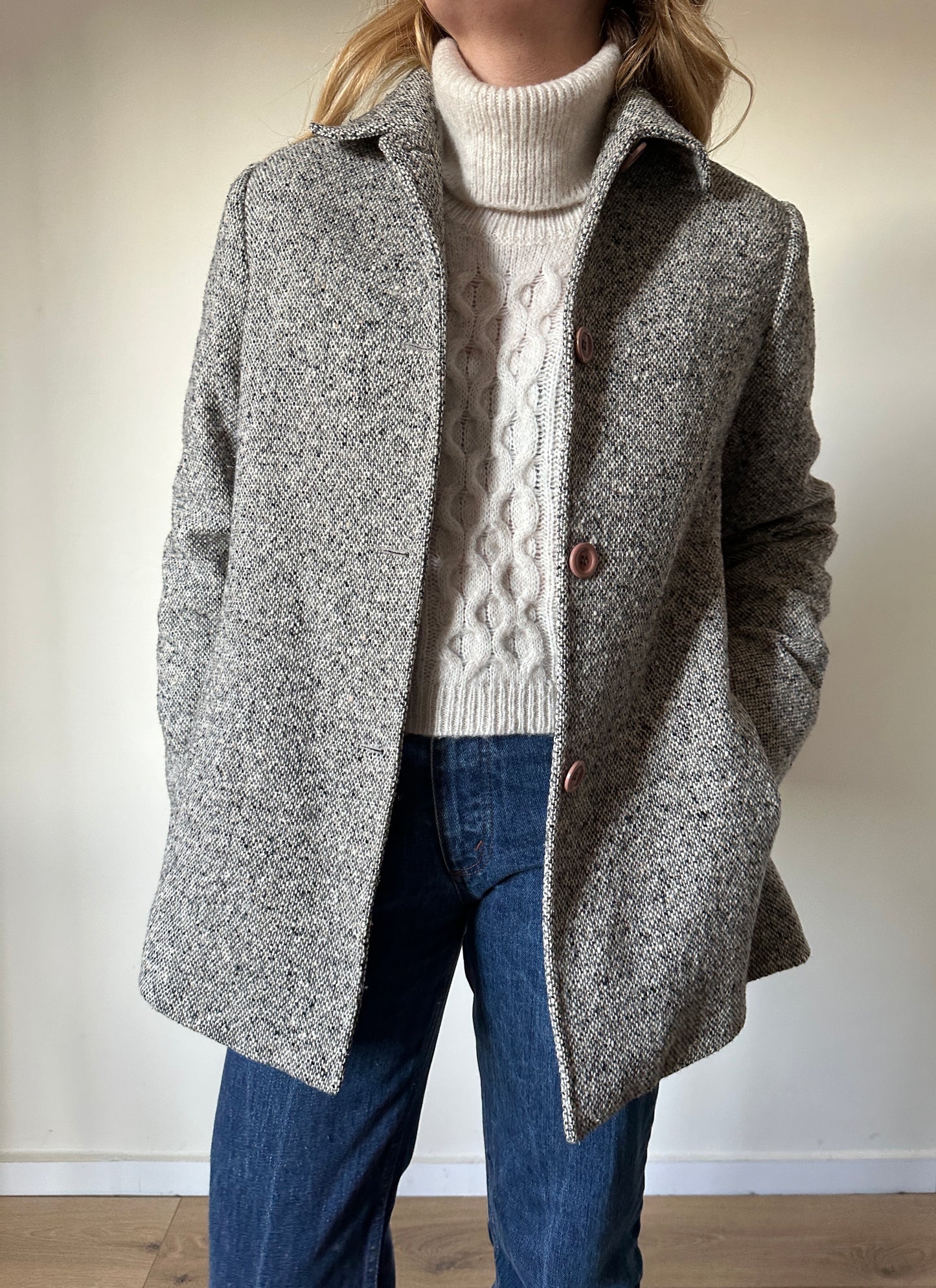 Blunauta 100% wool herringbone coat