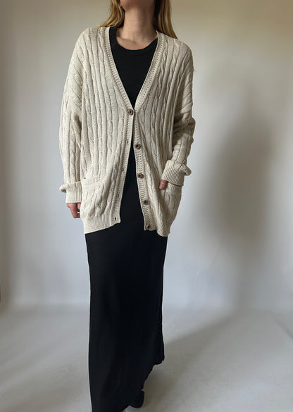 Maxi cardigan in filo di cotone