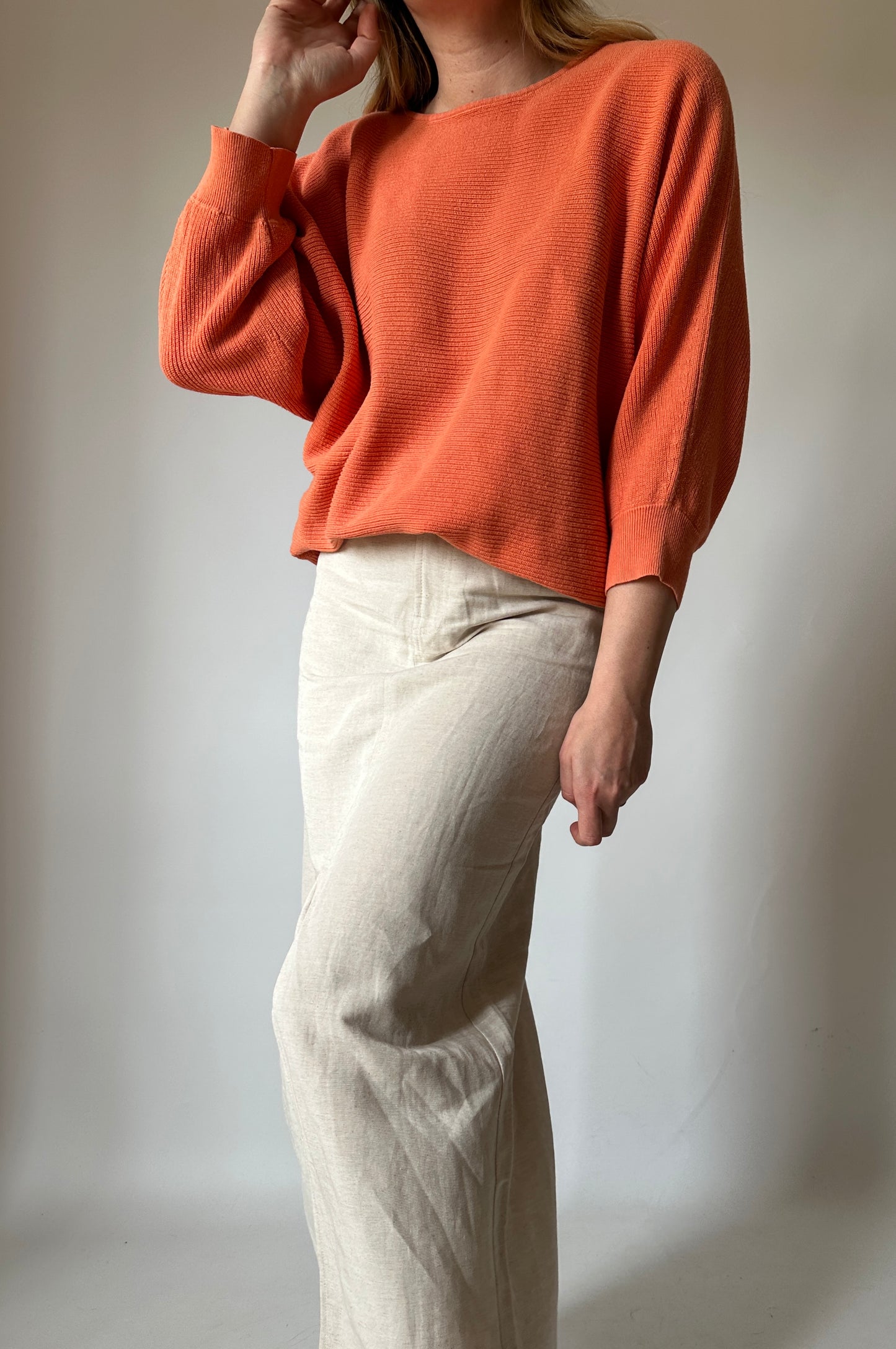 Orange cotton sweater