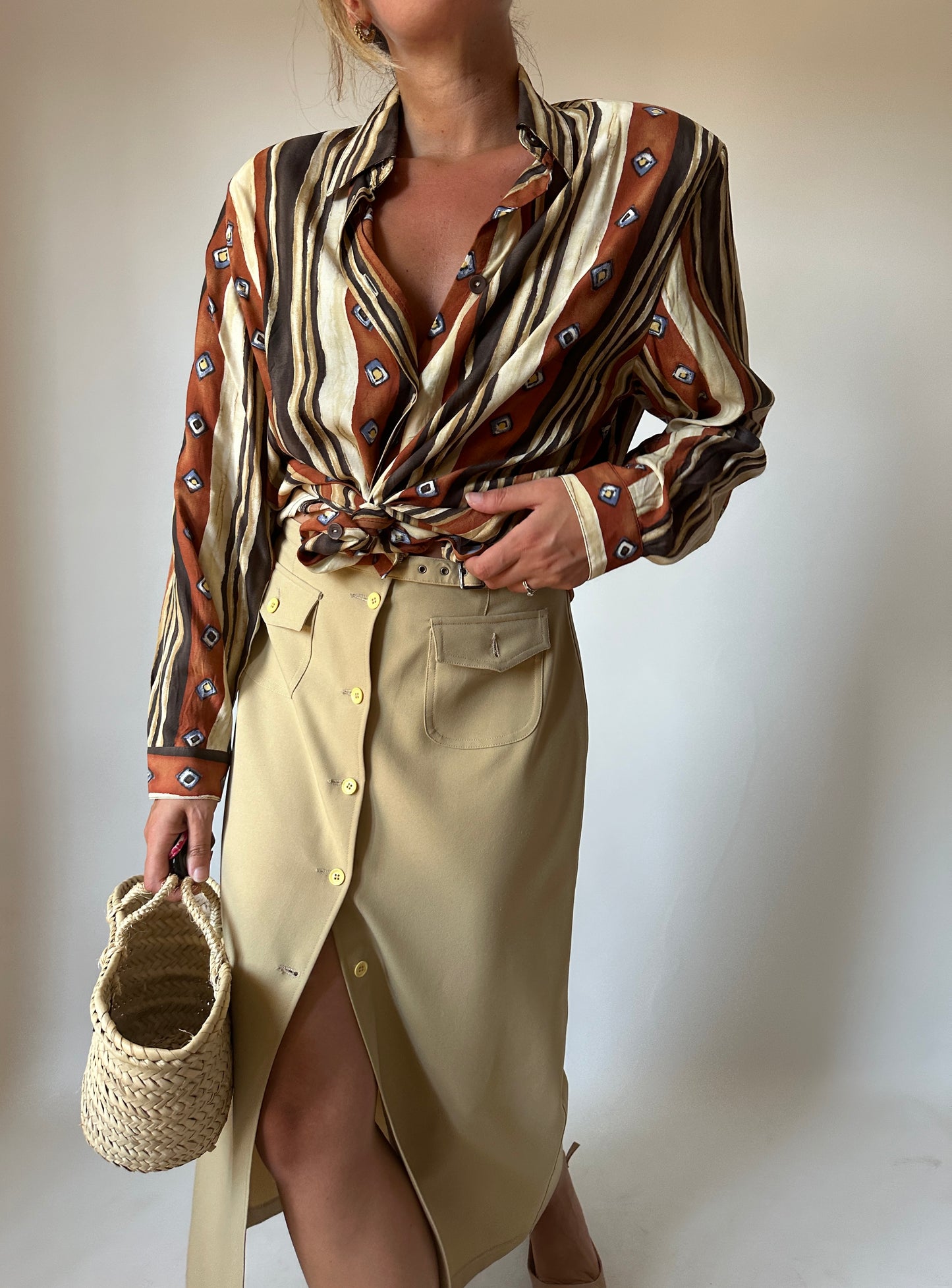 Terracotta and brown shirt