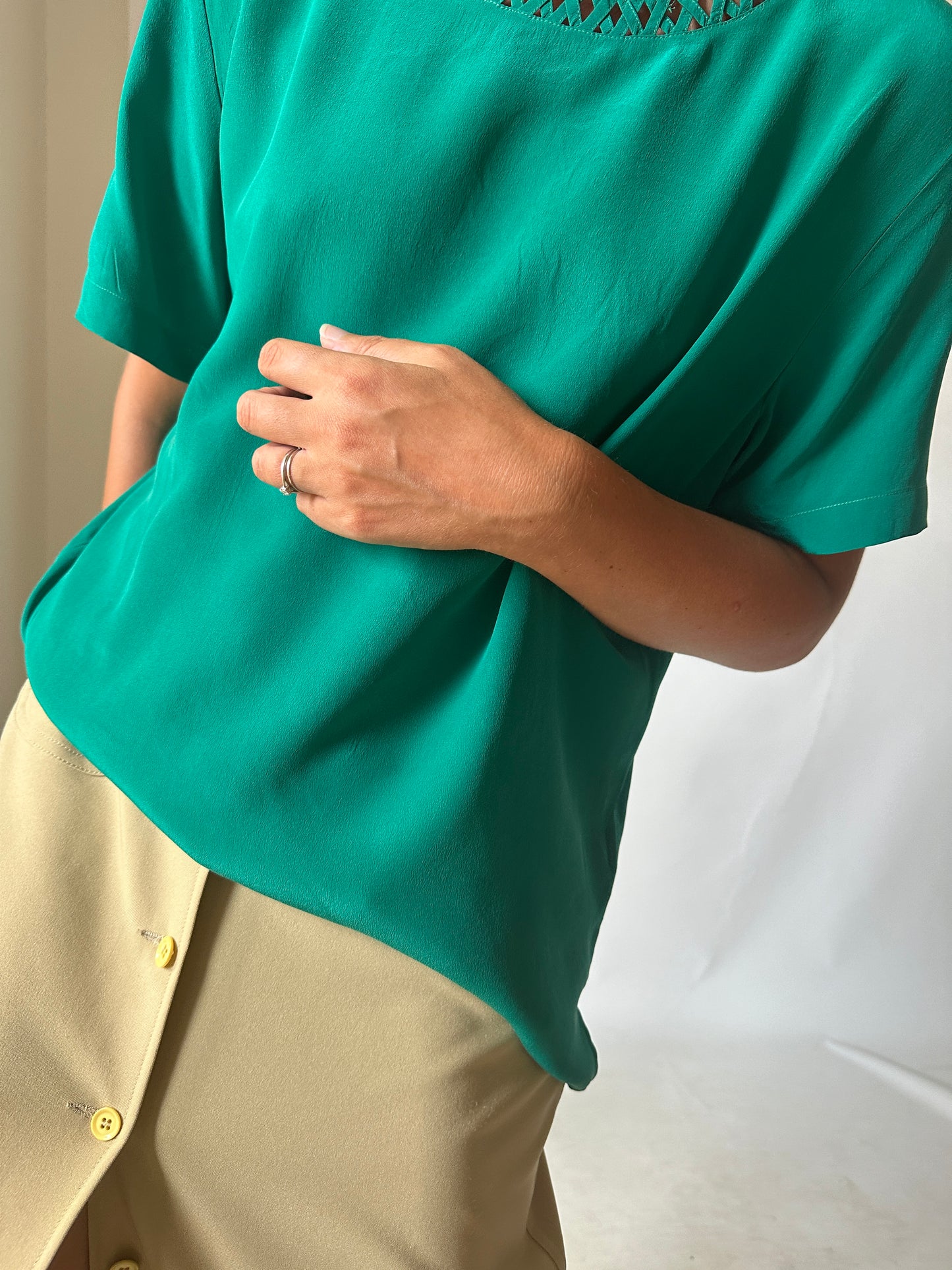 Emerald 100% silk shirt