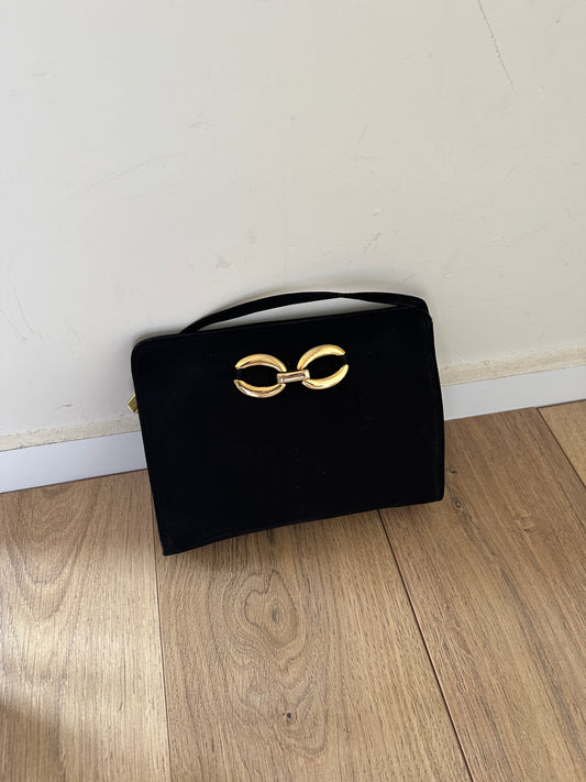 Black satin pochette