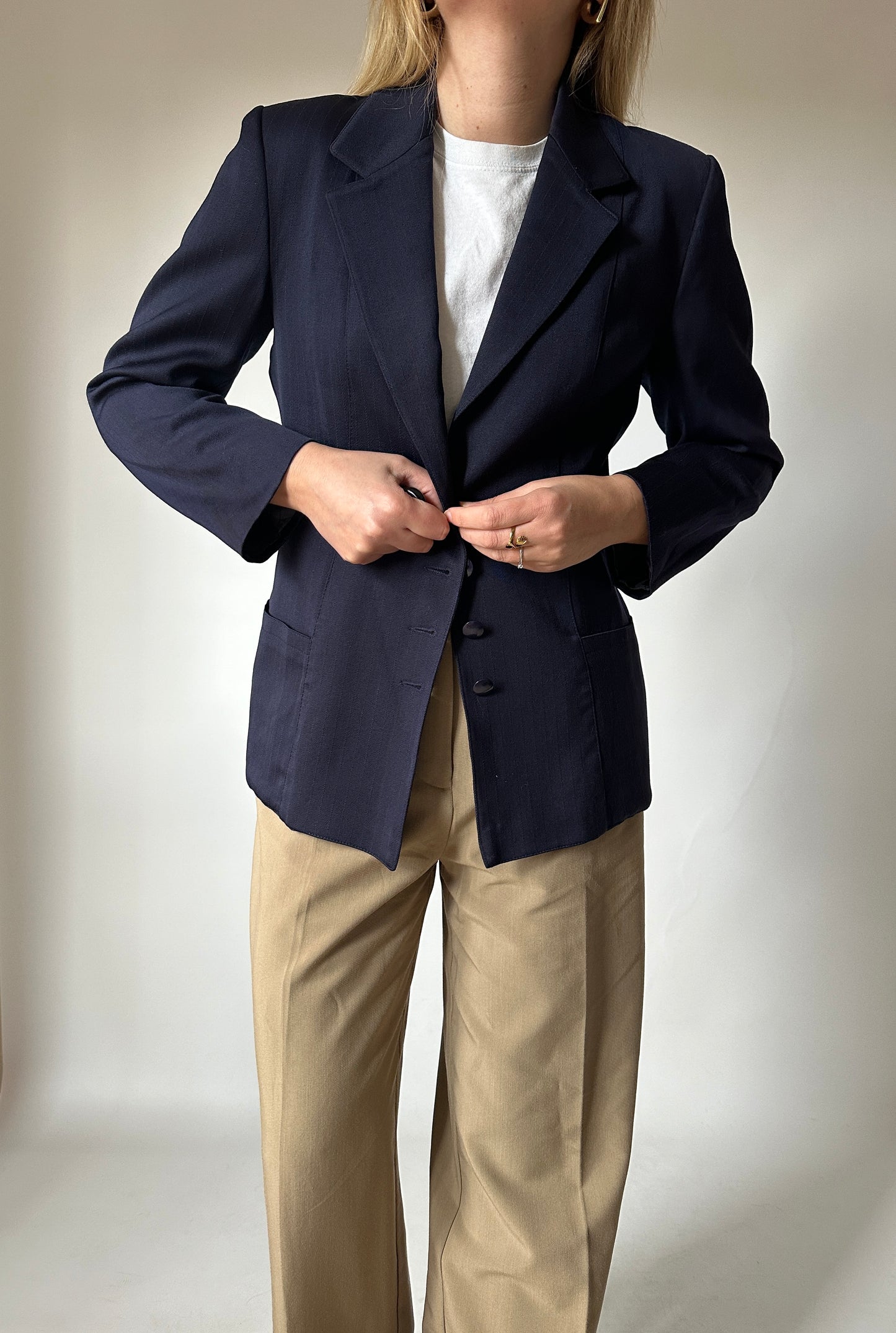 Fresco lana navy blazer