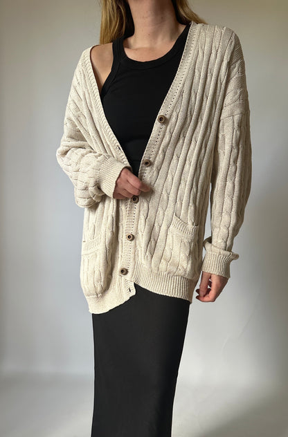 Maxi cardigan in filo di cotone