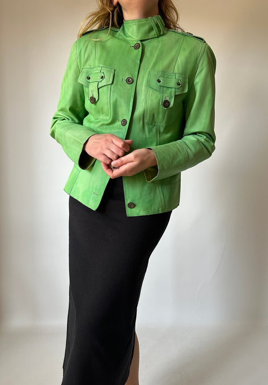 Lime cool real leather jacket