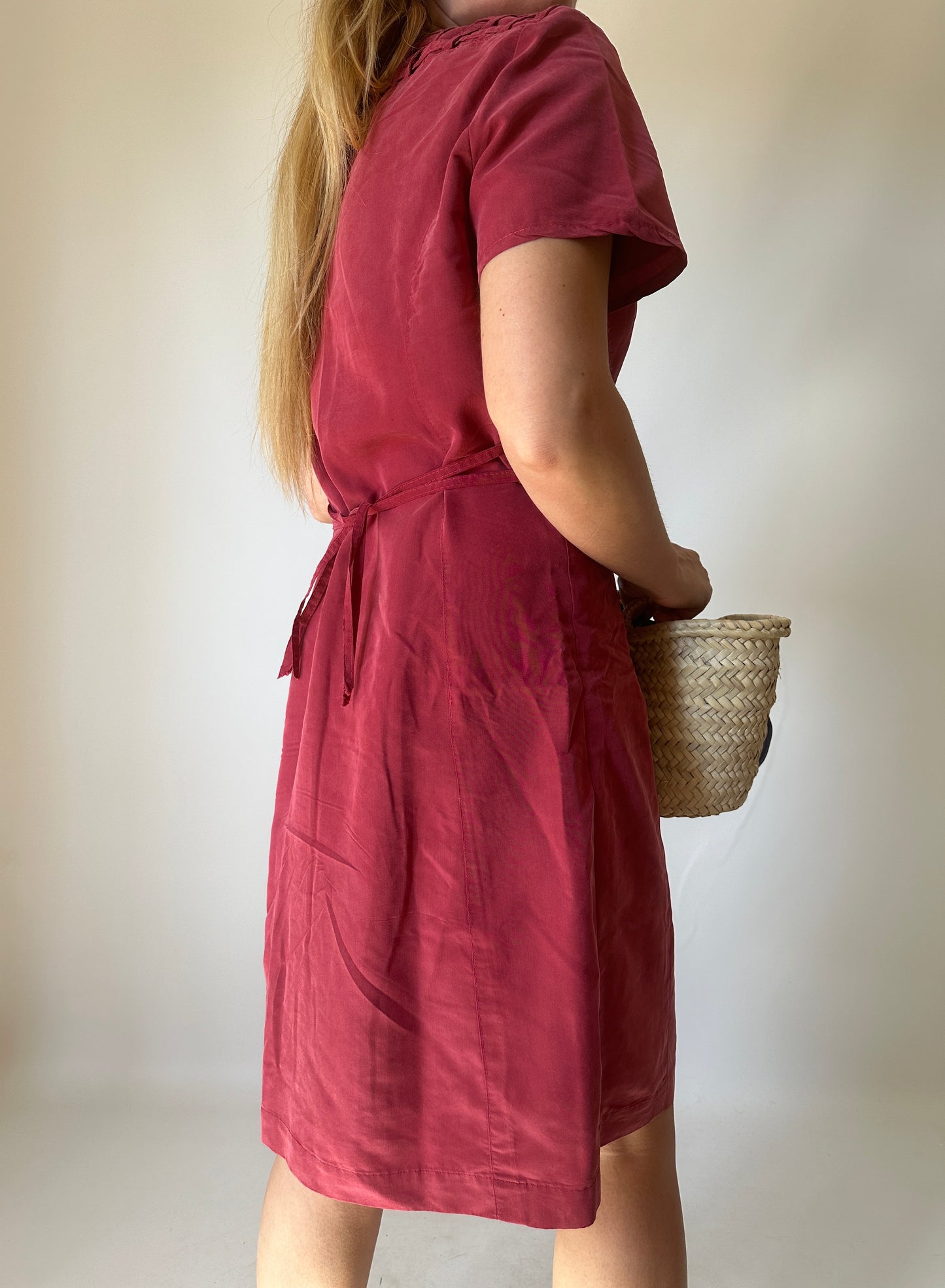 Magenta silk dress