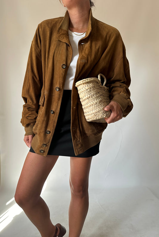 Genderless brown suede jacket