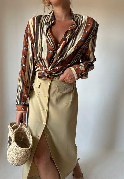 Terracotta and brown shirt