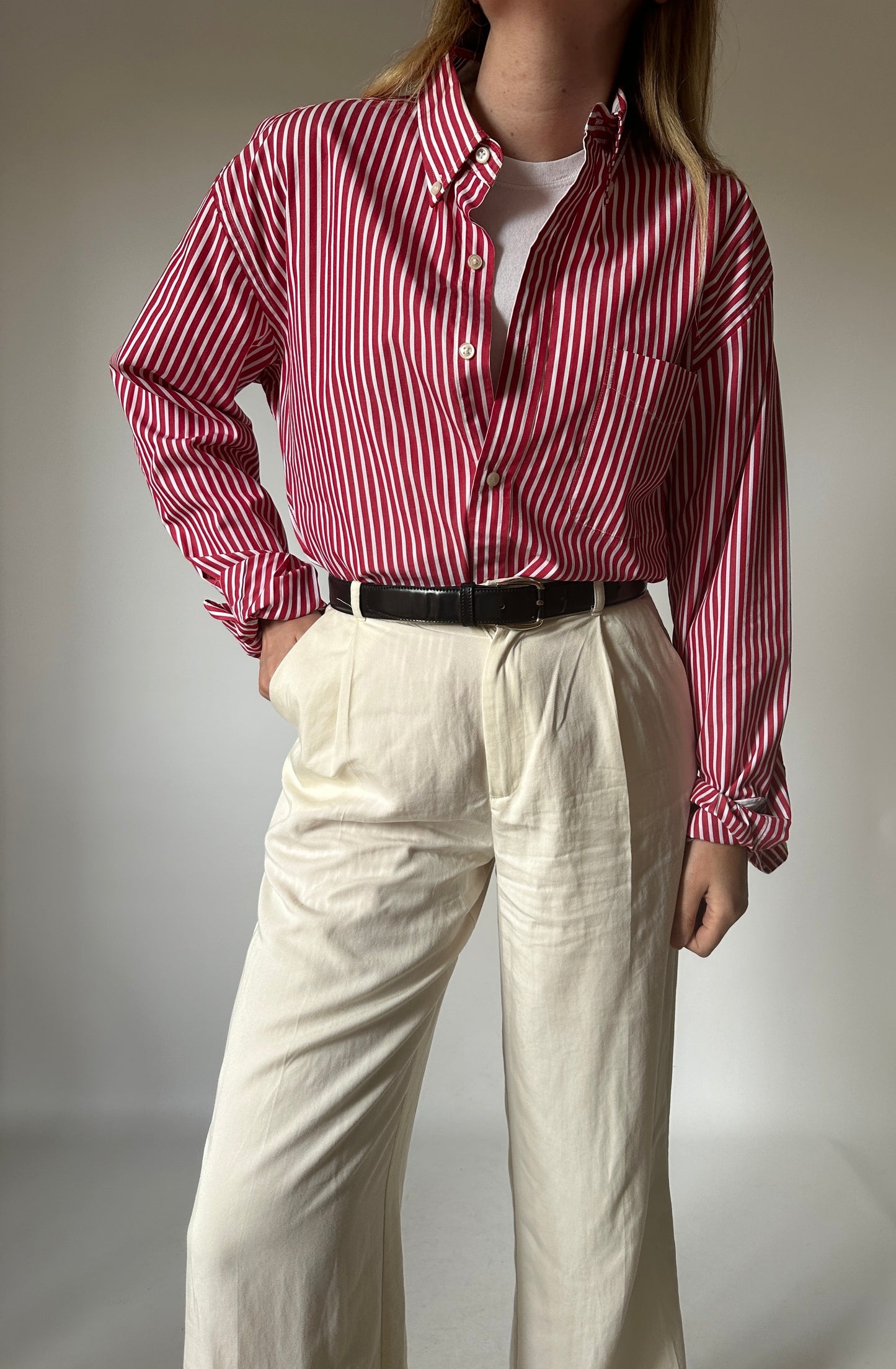 Tommy Hilfiger red striped shirt