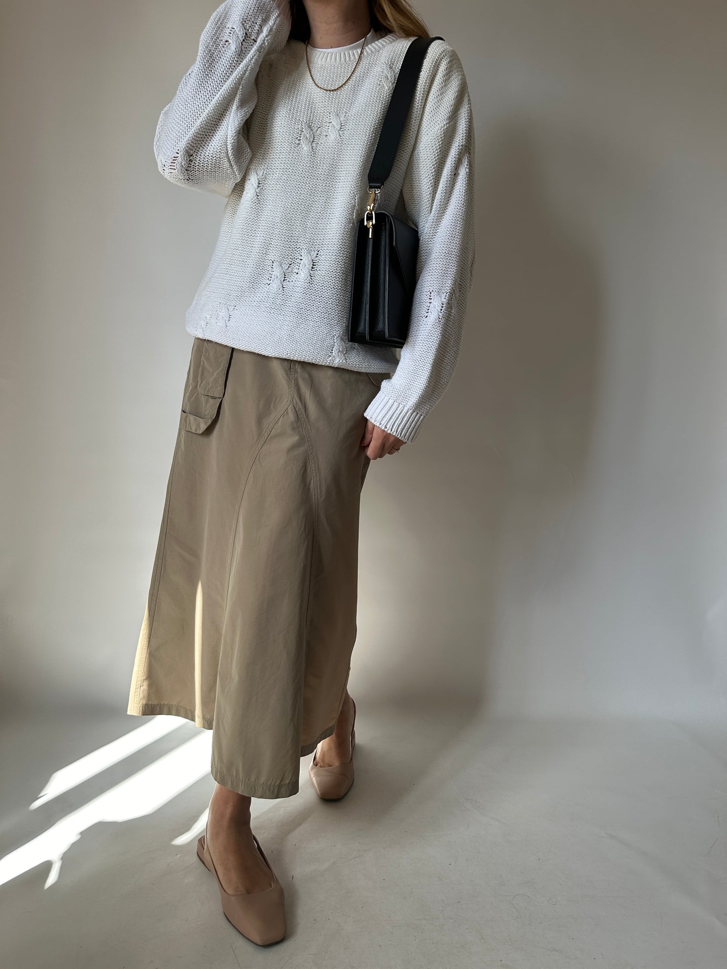 Extra long cotton skirt