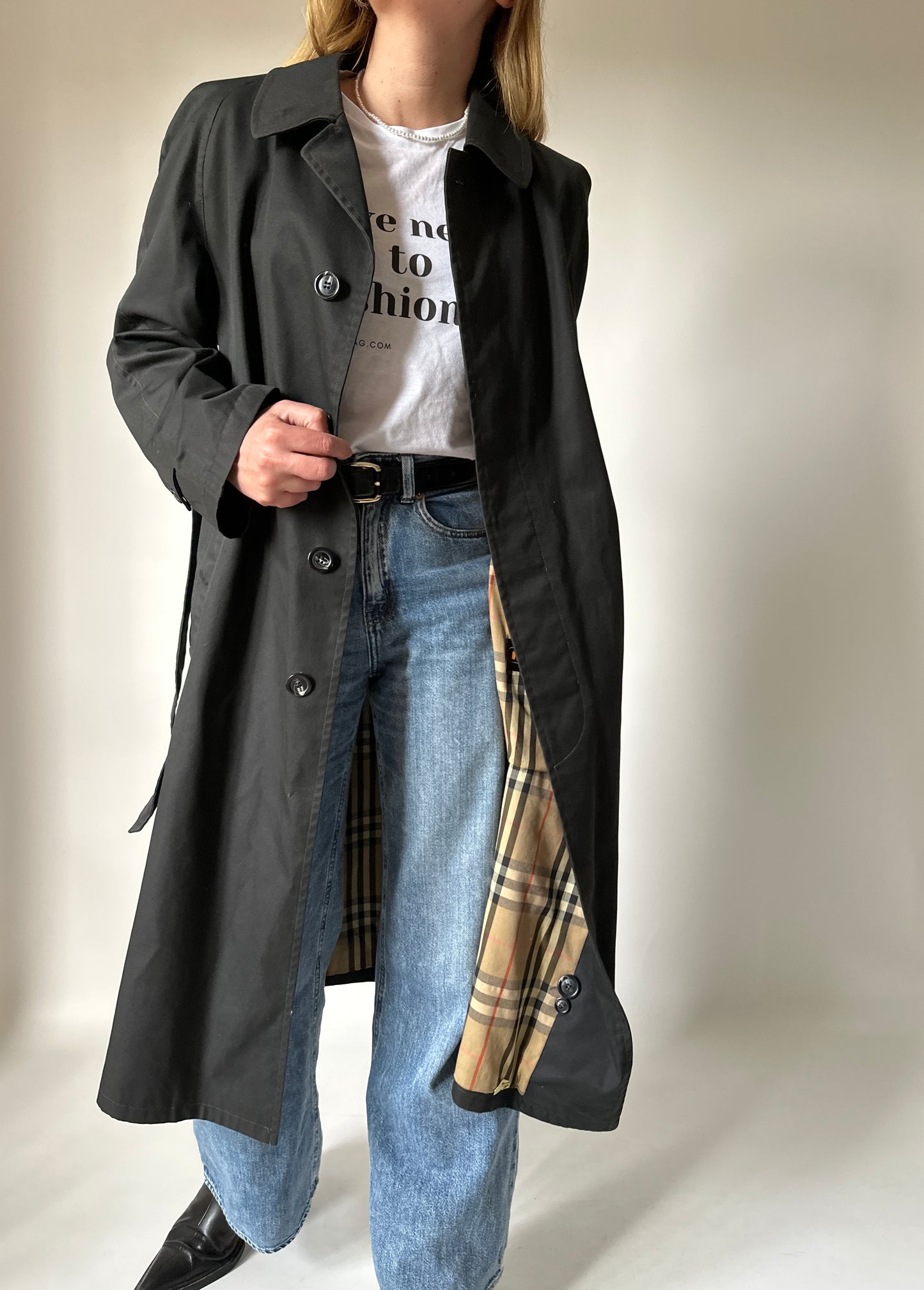 Long black trenchcoat