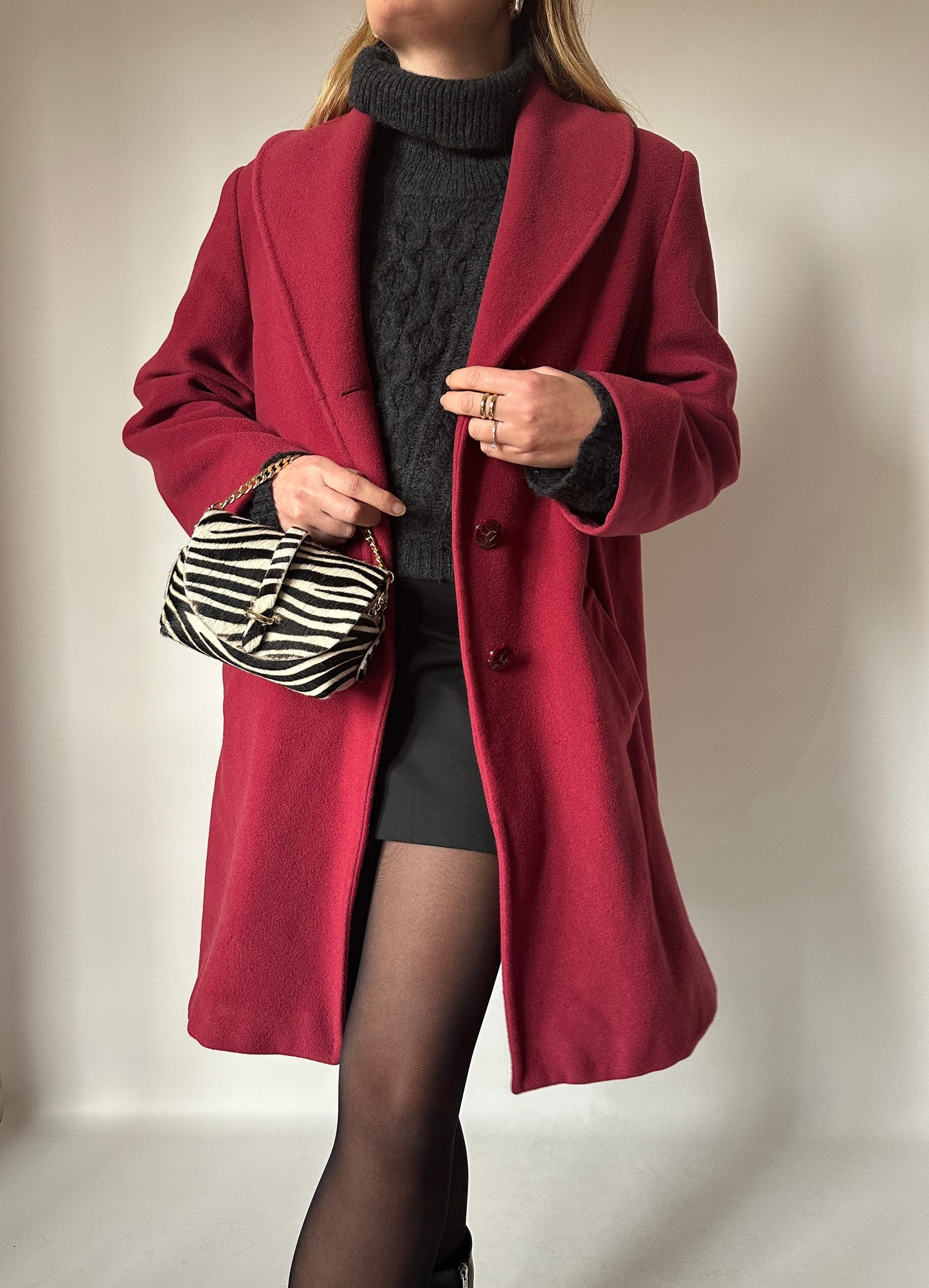 Red wool and cachemire coat