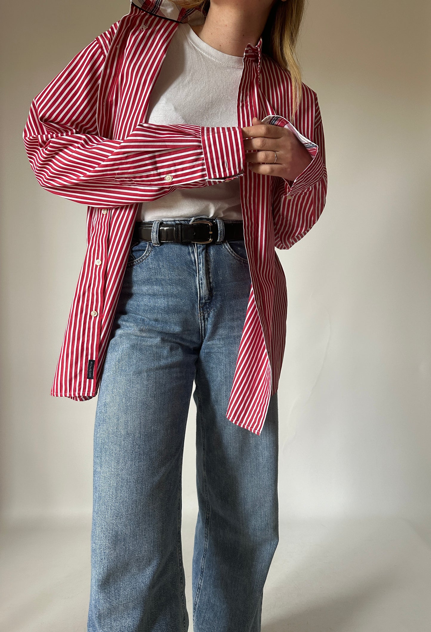 Tommy Hilfiger red striped shirt