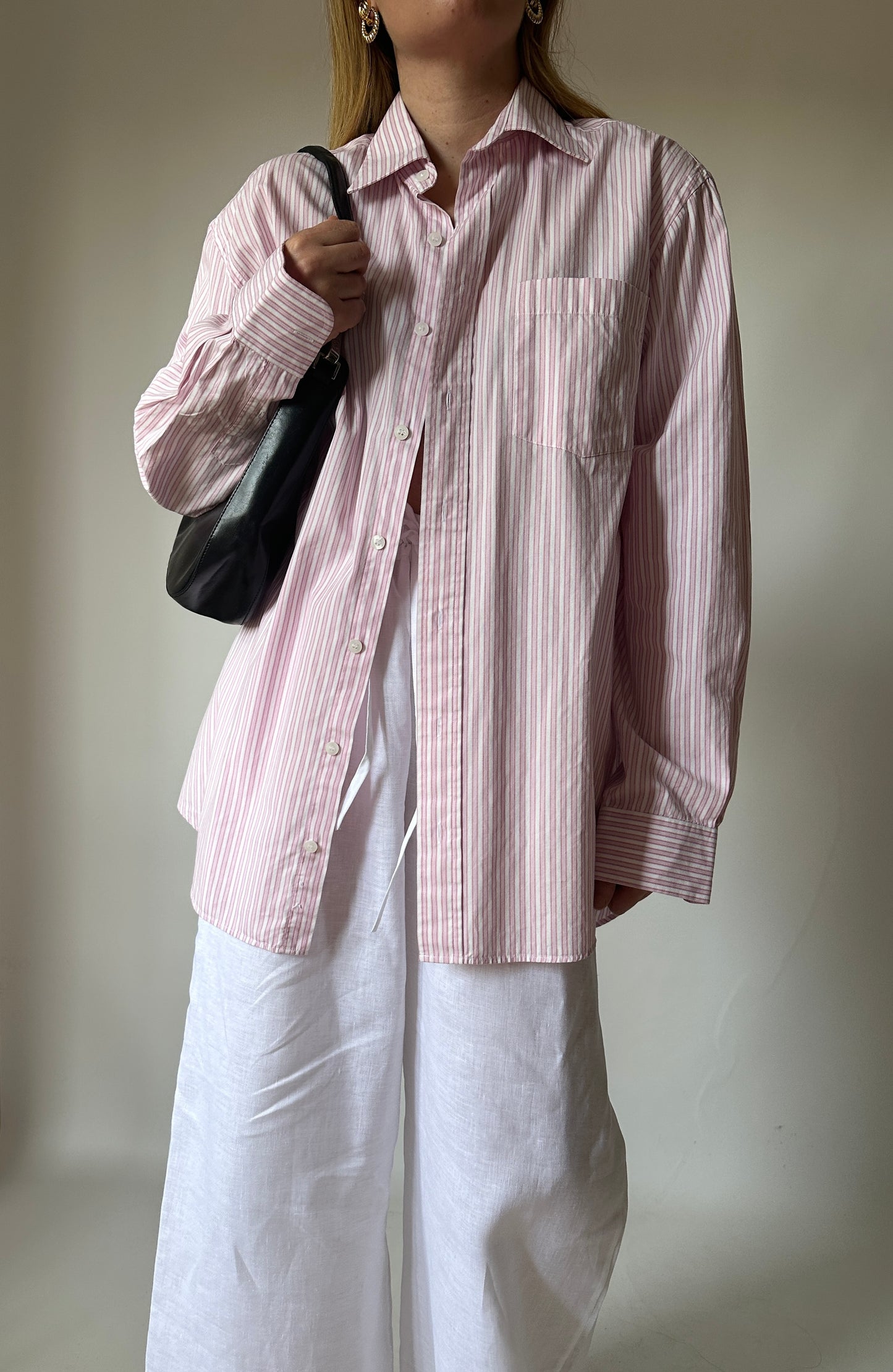 Pink striped cotton shirt