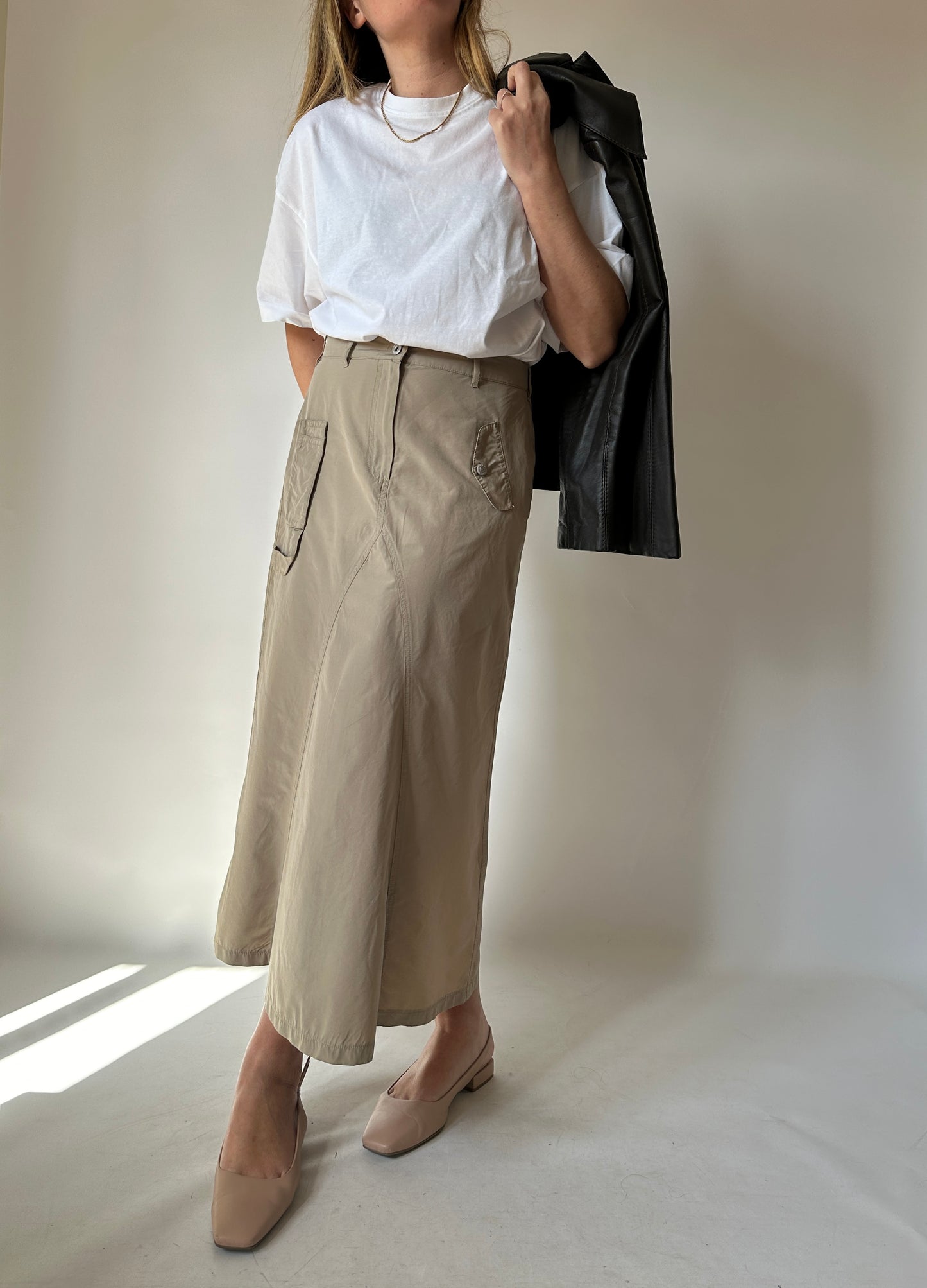 Extra long cotton skirt