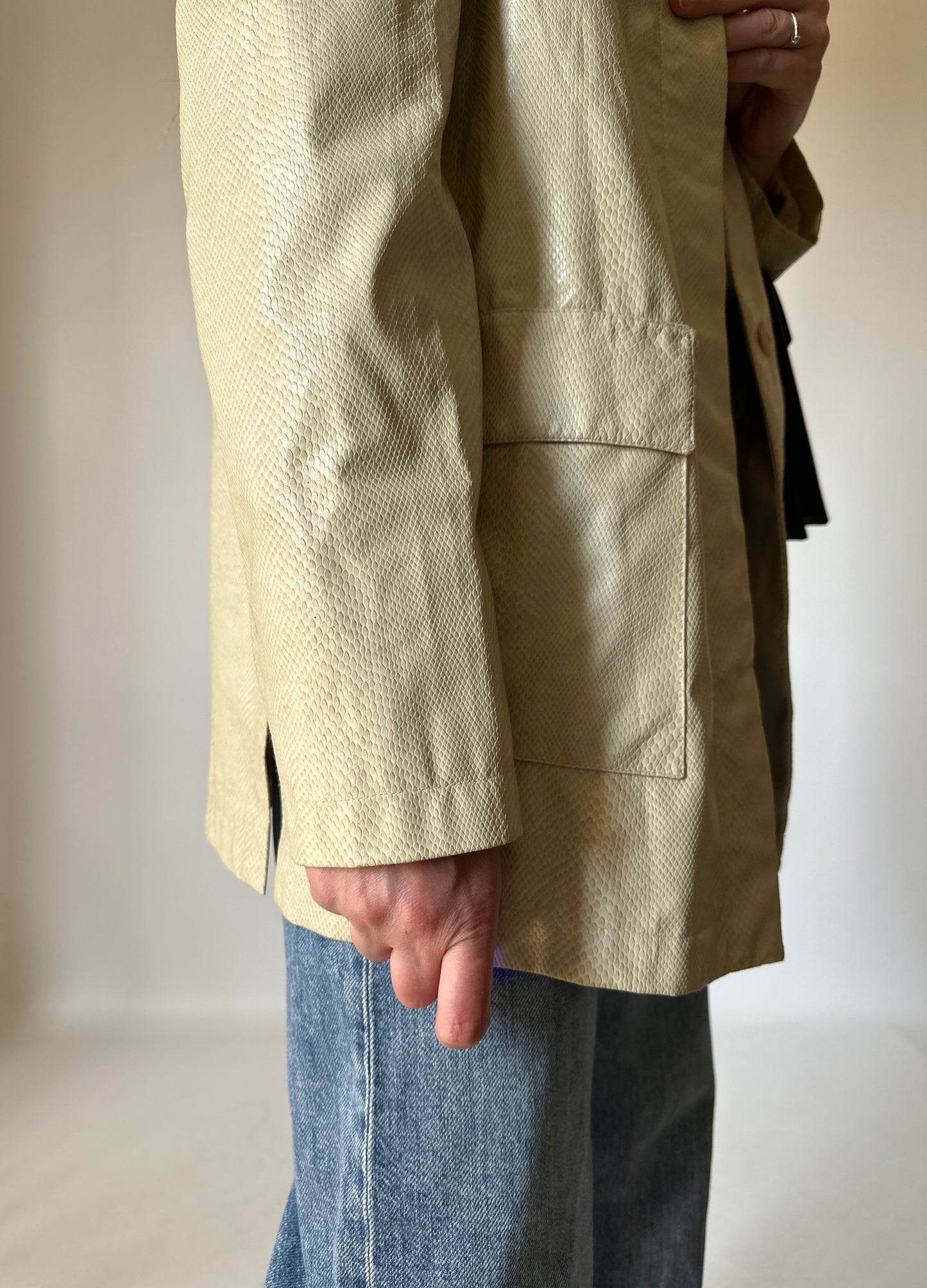 Phyton print cream jacket