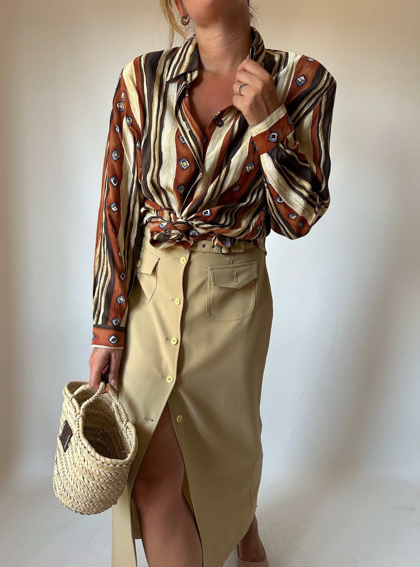 Terracotta and brown shirt