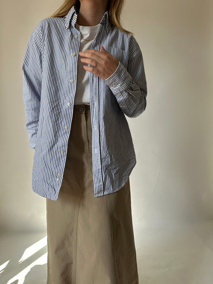 Blue pinstriped cotton shirt