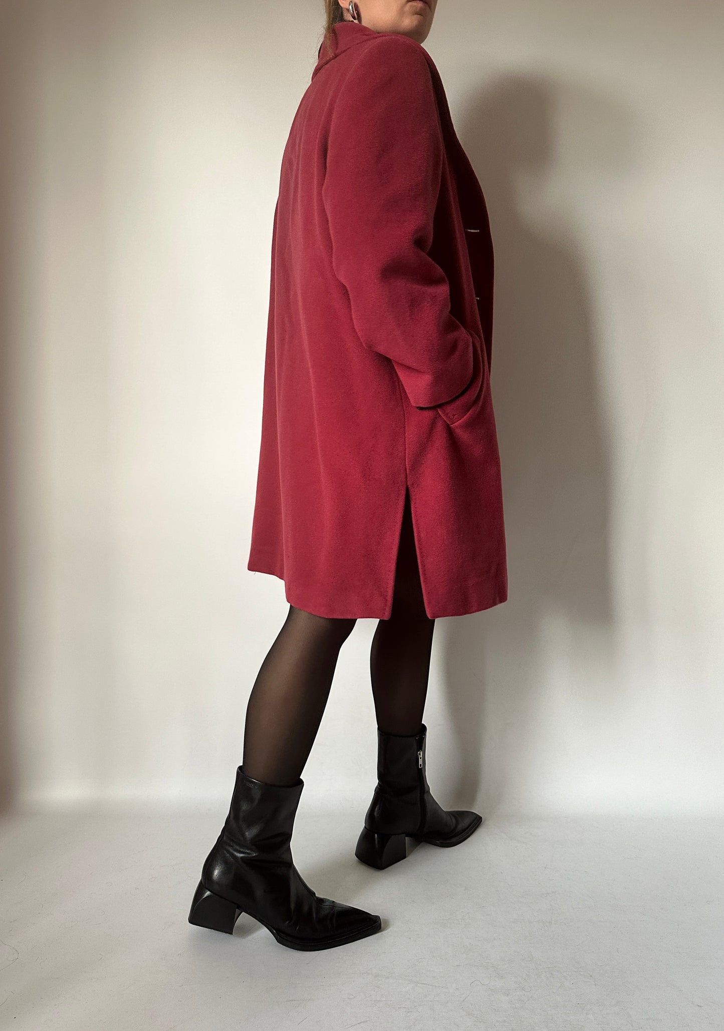 Red wool and cachemire coat