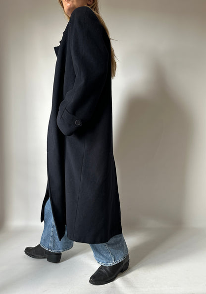 Oversize wool and cachemire navy coat