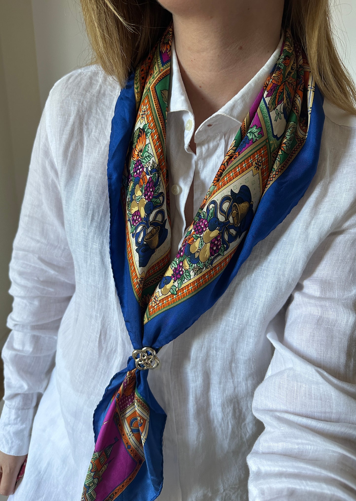 Mosaic pure silk maxi scarf