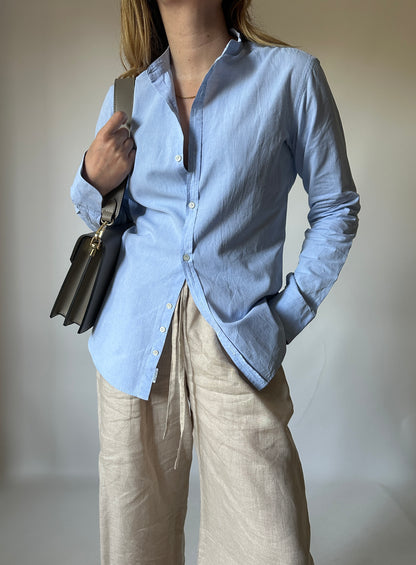 Linen and cotton blue shirt