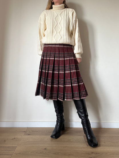 Plaid borgogna skirt