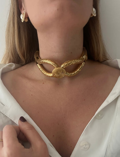 Choker fiocco goldtone