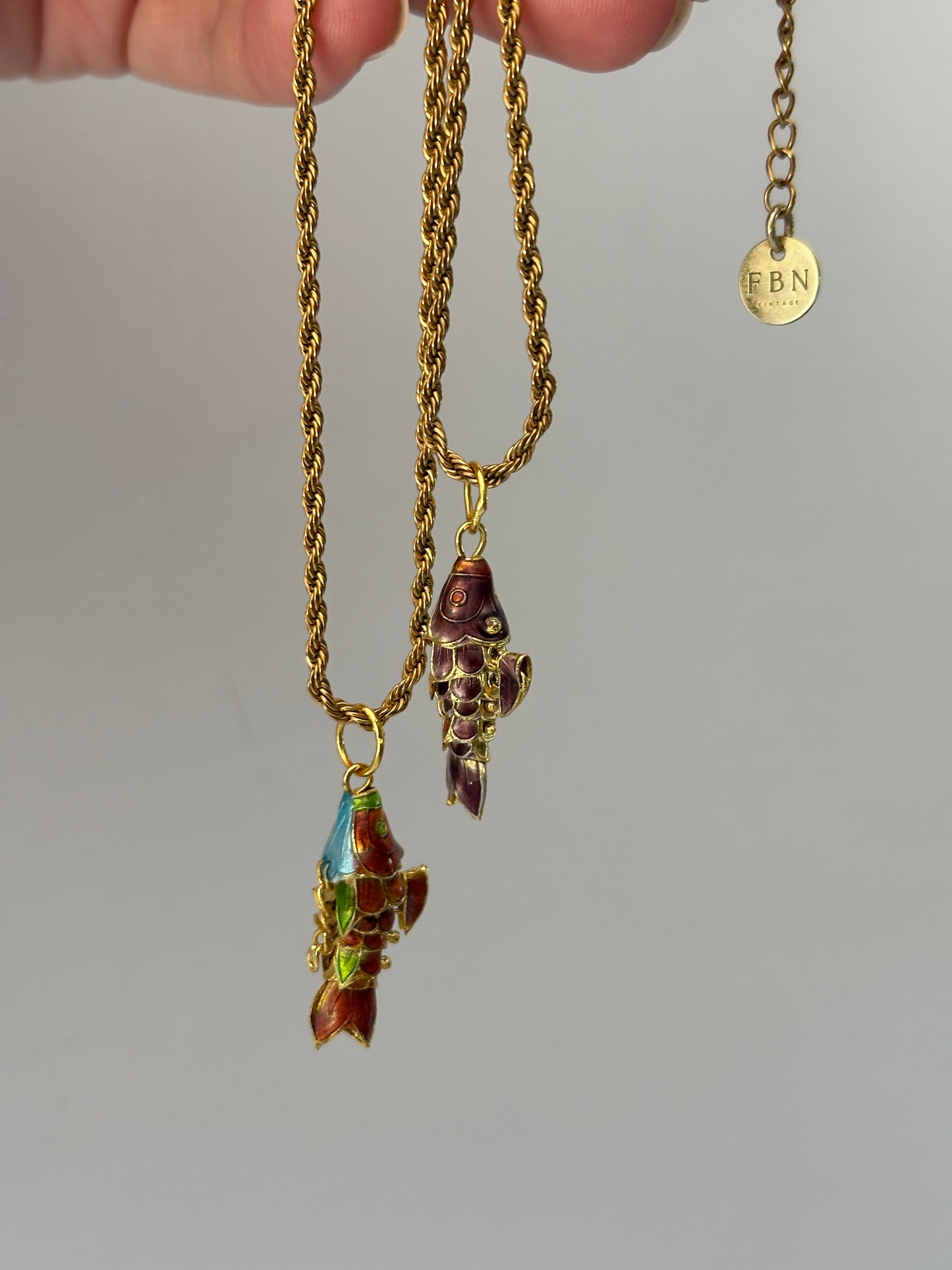 Collana con pesce cloisonnè - pezzo unico