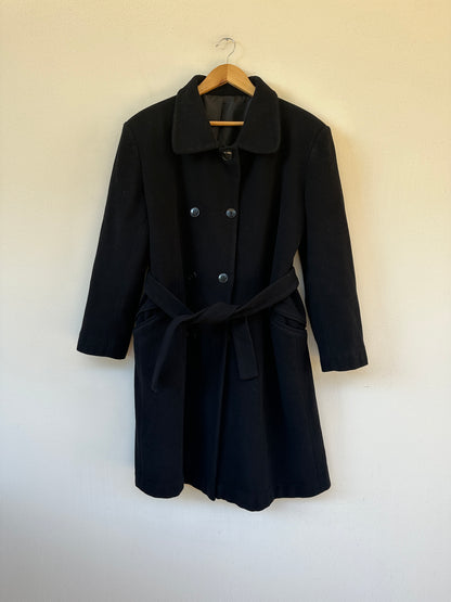 Cachemire and wool black coat