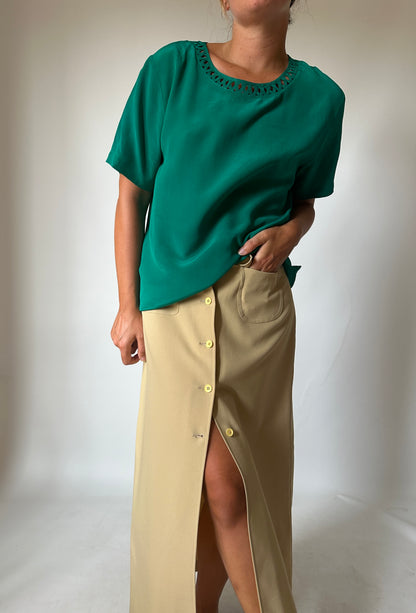 Emerald 100% silk shirt