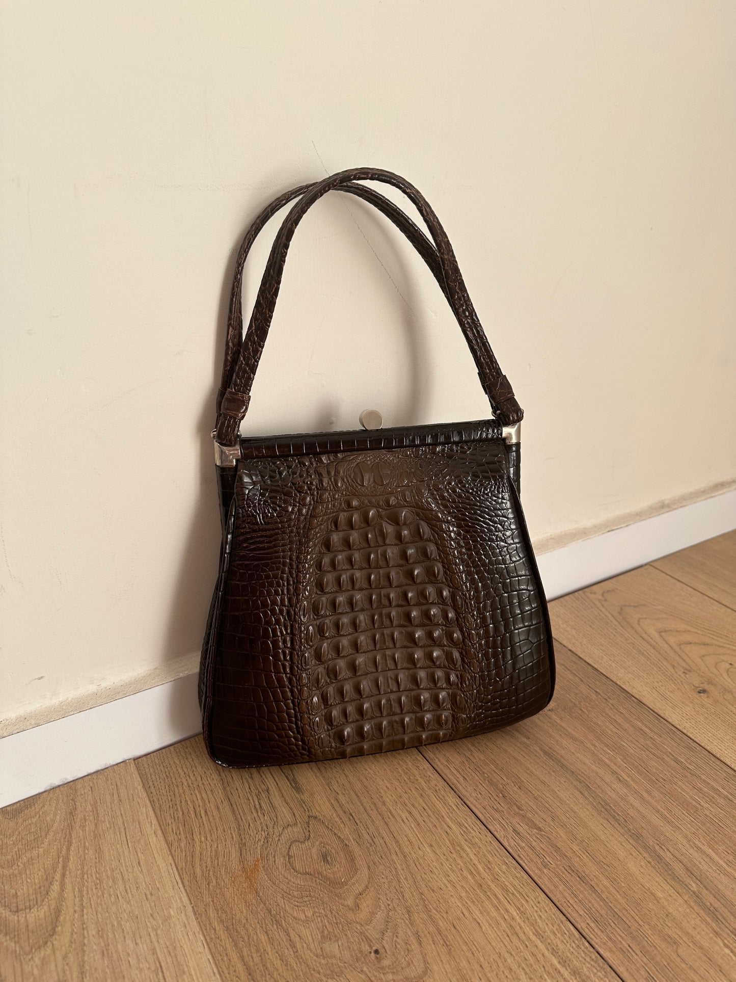 Croco leather unique bag