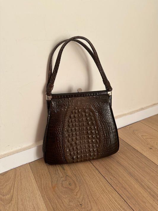 Croco leather unique bag