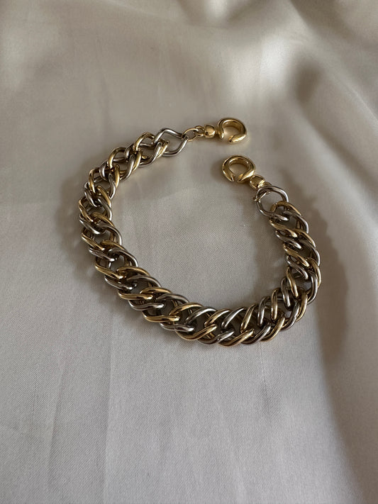 Bracciale catena bicolore