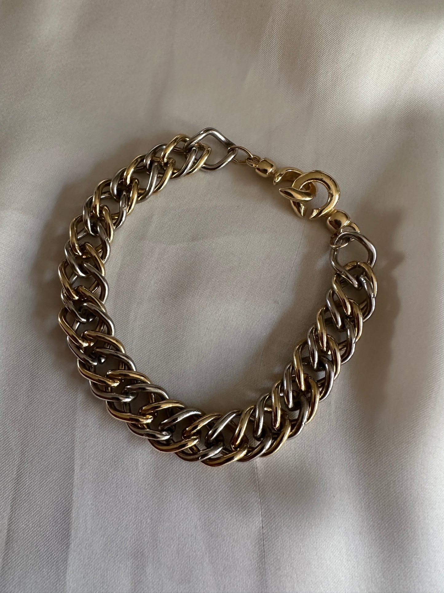 Bracciale catena bicolore